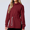 Drawstring Waist-tight Sweater Mid-length Women&#39;s