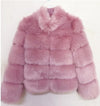 Fox Fur Slimming Stand Collar Splicing Coat