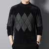 Men&#39;s Fashion Round Neck Thickened Ferret Velvet Sweater