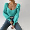 Lantern Sleeve Square Collar Short Sweaters