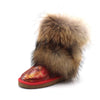 Women&#39;s Winter Mid-calf Fox Fur Snow Boots