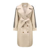 Women&#39;s Trench Coat Vintage Stripe Mid-length Coat