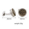 Men&#39;s Cufflinks Fashion Yellow Pattern Round