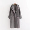 Women&#39;s Artificial Teddy Long-sleeved Thickened Thermal Long Coat