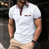 Printed Collar Button Versatile Men&#39;s T-shirt