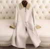 Small Lapel Cashmere Coat For Women&#39;s Loose Fitting Medium Length Style