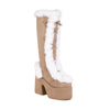 Fur Boots Platform Platform High Heel Women&#39;s High Boots