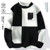 Pullover Half Turtleneck Color Matching Casual Sweater