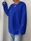 Women&#39;s Casual And Comfortable Jacquard Round Neck Sweater