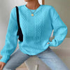 Women&#39;s Casual And Comfortable Jacquard Round Neck Sweater