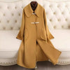 Small Lapel Cashmere Coat For Women&#39;s Loose Fitting Medium Length Style