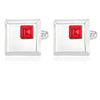 Alloy Spot Drill Fashion Men&#39;s Square Cufflinks