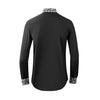 Men&#39;s Cotton Blended Long-sleeved Backprint Shirt With Front Panel And Contrast Color