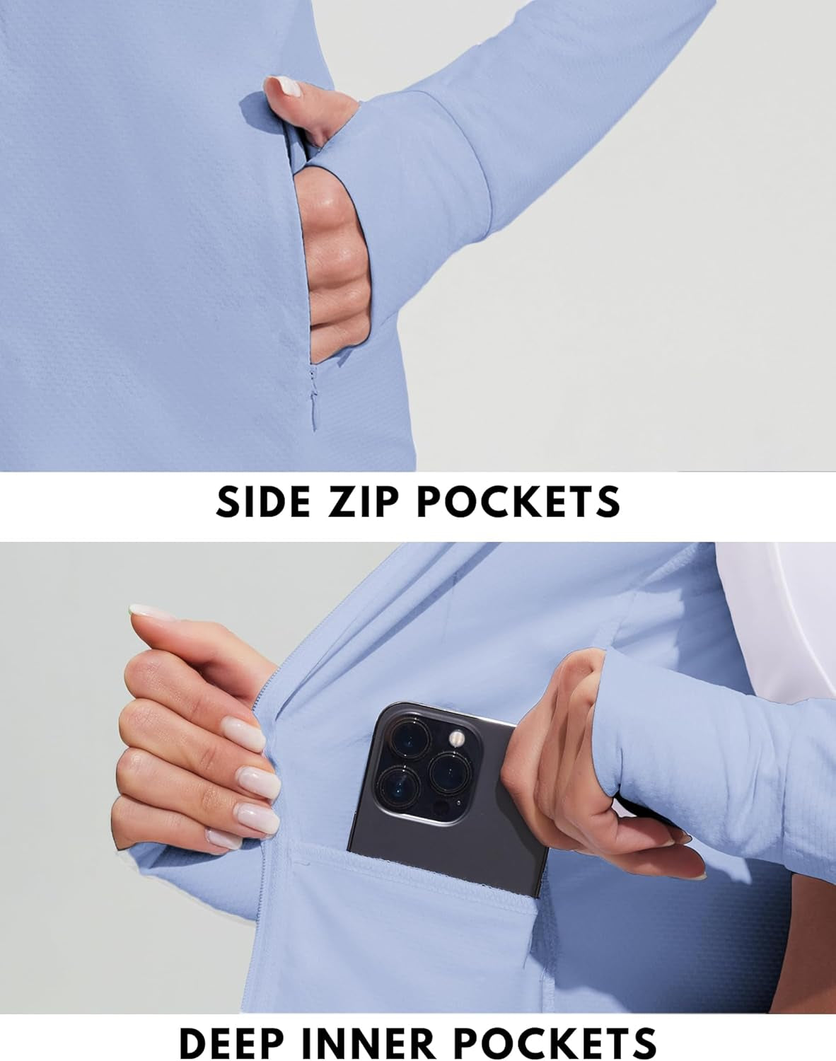 Women'S UPF 50+ Jackets Sun Protection Golf Athletic Jackets Lightweight Full Zip Long Sleeve Shirts with Pockets