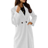 Women&#39;s Simple Double Breasted Long Sleeve Turn-down Collar Coat