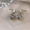 Zircon Pendant Earrings Women&#39;s Design Silver