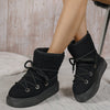 Plus Size Platform Cross Strap Snow Boots