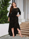 Velvet Elegance Quarter Sleeve Dress