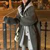 Long Hooded Dress Coat Lambswool All-match Loose Fashionable Jacket