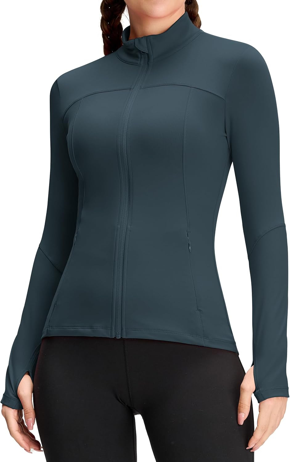 Womens Running Jackets Athletic Workout Scrub Jacket Track Full Zip up Gym for Women Yoga Top