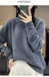 Women&#39;s Autumn And Winter Half-high Collar Wool Sweater Pullover