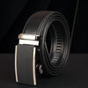 Men&#39;s Leather Automatic Buckle Two-layer Cowhide Embossed Belt