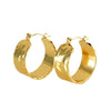 Trendy Concave And Convex Texture Design Wide Stainless Steel Earrings