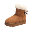 Women&#39;s Bowknot Snow Boots Winter Fleece Lined Padded Warm Keeping