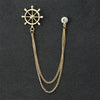 Fashion Simple Men&#39;s Chain Rudder Brooch