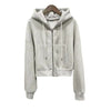 Simple Temperament Hoodie With Drawstrings Design Sense Loose Long Sleeve Sweatershirt Cardigan Coat