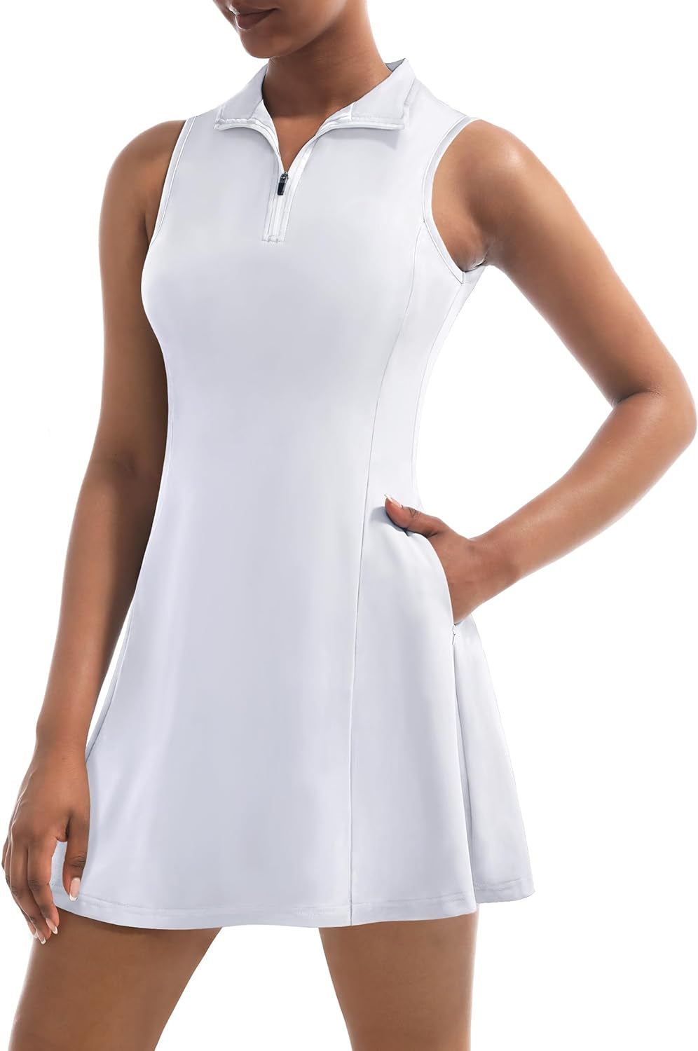 Tennis Dress for Women, Tennis Golf Dresses with Built in Shorts and Pockets for Sleeveless Workout Athletic Dresses