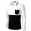 Men&#39;s POLO Shirt Two-color Stitching Cowhide