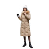 Slim Fit Below The Knee Cotton Coat Big Fur Collar Thickened Padded Jacket