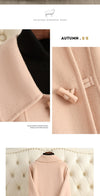 Small Lapel Cashmere Coat For Women&#39;s Loose Fitting Medium Length Style