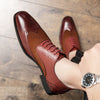 British Men&#39;s Low-top Lace-up Pointed Leather Shoes