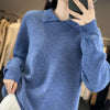 Women&#39;s Autumn And Winter Half-high Collar Wool Sweater Pullover