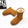 Women&#39;s Cowhide Genuine Leather Mid-calf Length Snow Boots