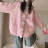 Women&#39;s Bow Knitted Cardigan Loose-fitting Oversized Sweater