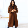 Women&#39;s Simple Double Breasted Long Sleeve Turn-down Collar Coat