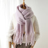 Mohair Pure Color All-matching Winter Warm Lengthened Fringe Bib Towel