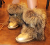 Women&#39;s Winter Mid-calf Fox Fur Snow Boots