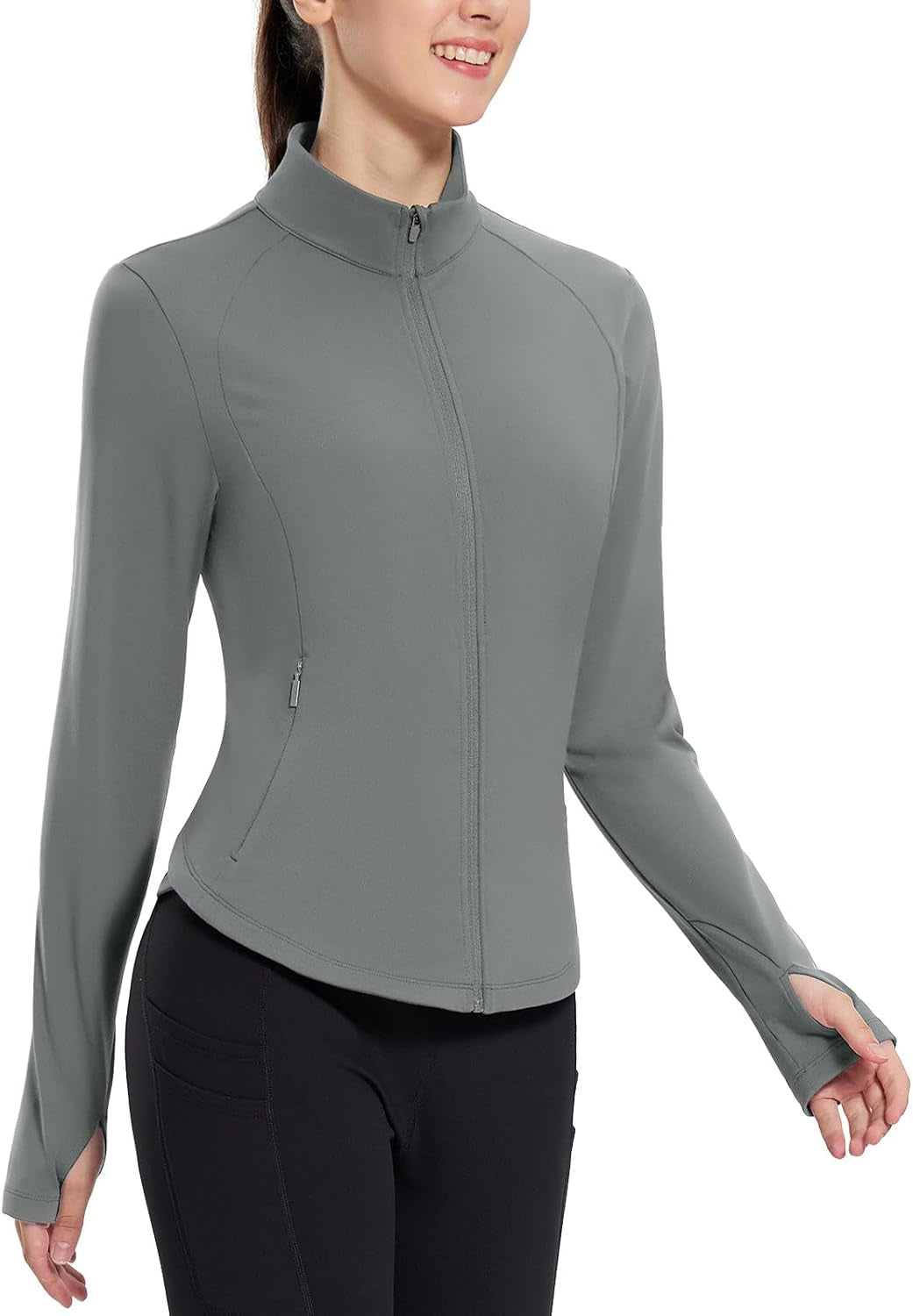 Women'S Fleece Running Jacket Water Resistant Full Zip Winter Cold Weather Gear Thermal Cycling Workout Jackets