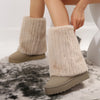 Thick-soled Round-toed Plush Snow Boots Winter Warm Mid-tube Furry Cotton Shoes For Women Short Boot