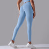 Women&#39;s Seamless Knitted Solid Color High Waist Tight Pants