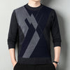 Men&#39;s Loose Multicolor Round Neck Warm Sweater