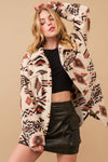 Women&#39;s Retro Plush Lapel Long-sleeved Jacket