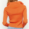 Women&#39;s Stand Collar Knitted Zipper Sweater Coat