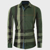 Men&#39;s Cotton Long Sleeve Color Matching Plaid Shirt