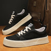 Men&#39;s Breathable Leather Shoes Trendy Platform Sports