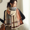 Korean Style Contrast Color Artificial Cashmere Scarf Women&#39;s New Winter